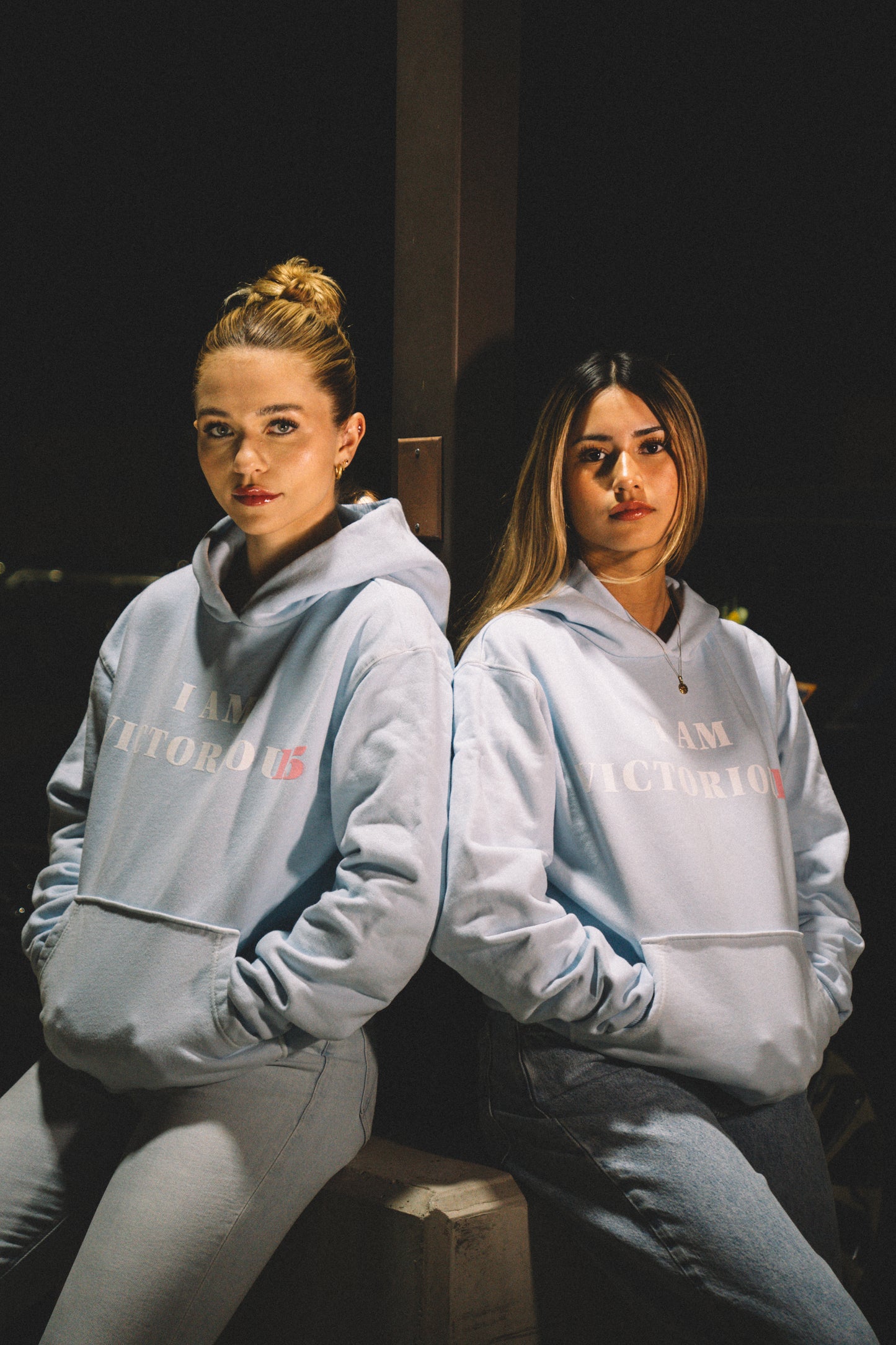 "I AM VICTORIOUS" Hoodie - Light Blue