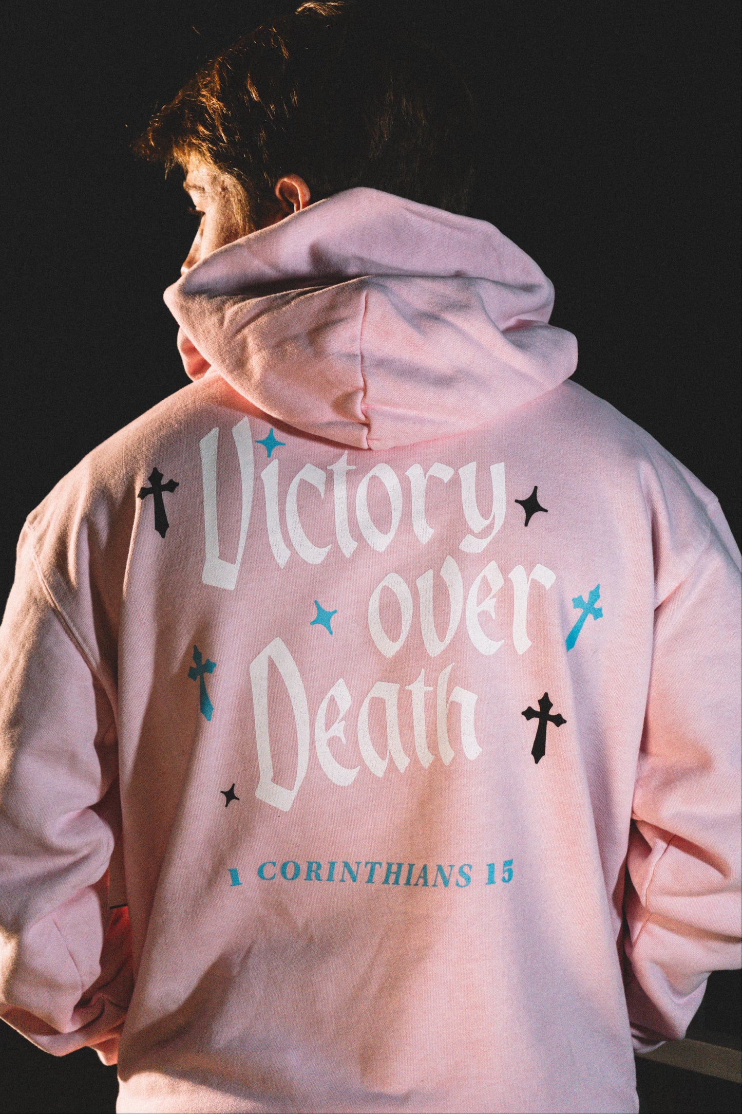 "I AM VICTORIOUS" Hoodie - Light Pink