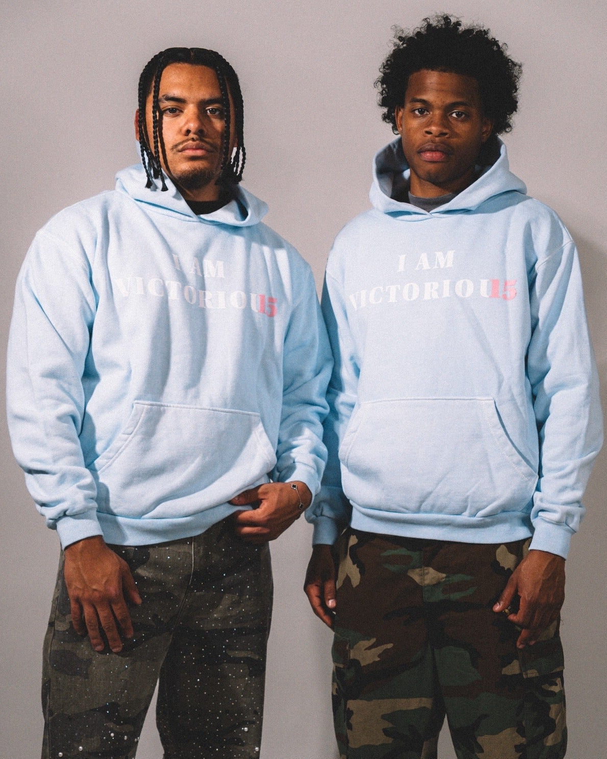 "I AM VICTORIOUS" Hoodie - Light Blue