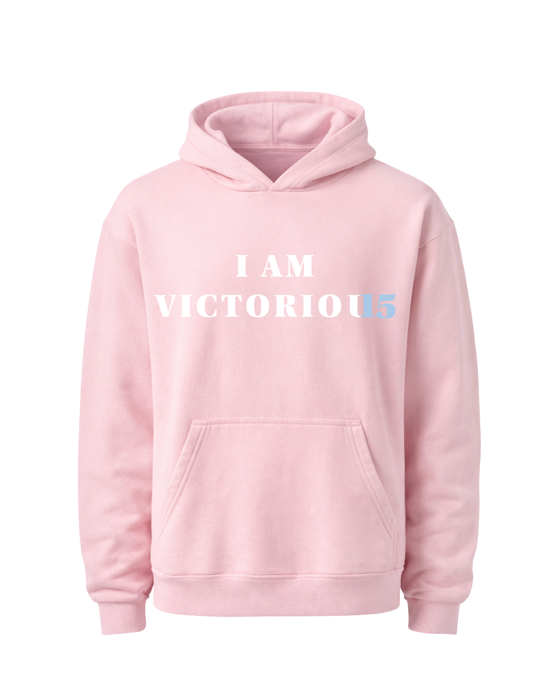 "I AM VICTORIOUS" Hoodie - Light Pink