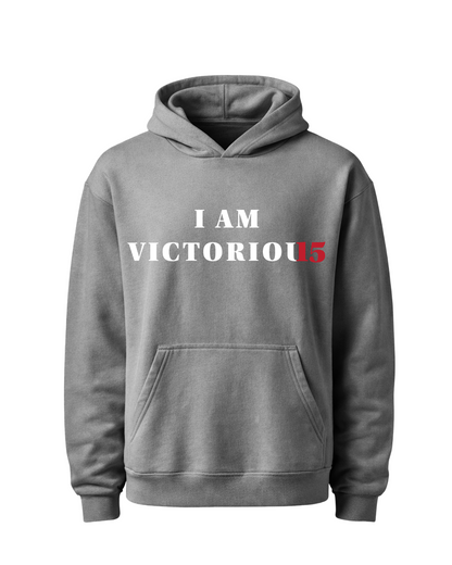 "I AM VICTORIOUS" Hoodie - Gray