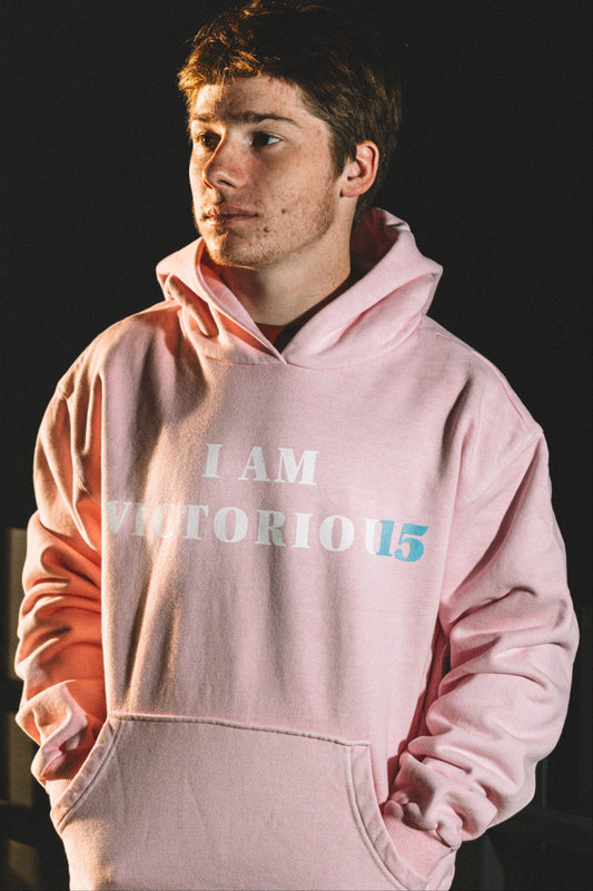 "I AM VICTORIOUS" Hoodie - Light Pink