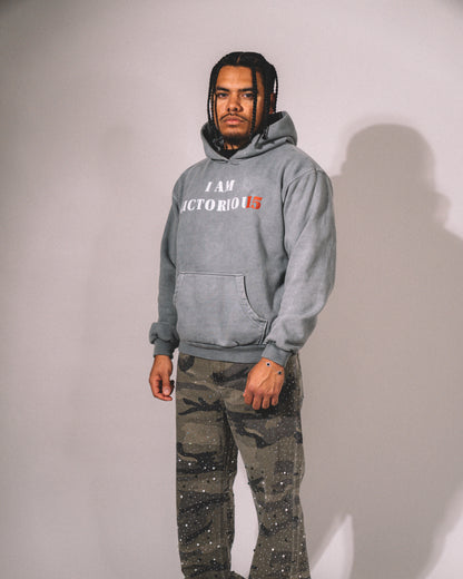 "I AM VICTORIOUS" Hoodie - Gray