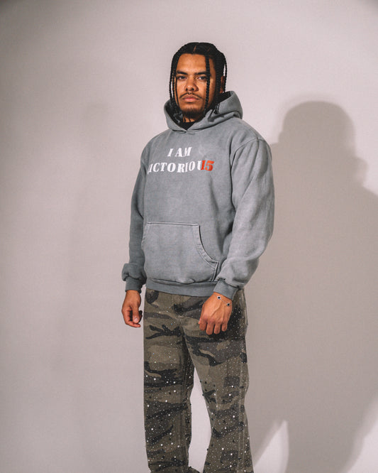 "I AM VICTORIOUS" Hoodie - Gray