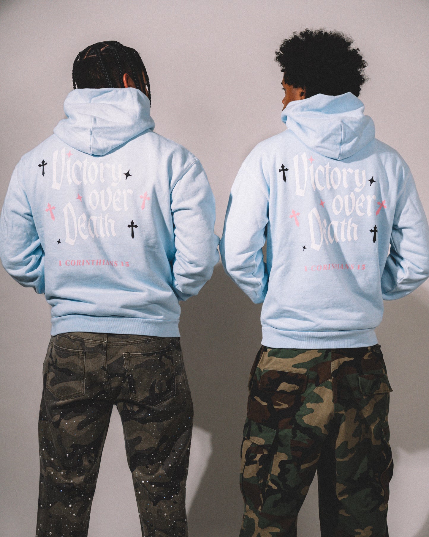 "I AM VICTORIOUS" Hoodie - Light Blue