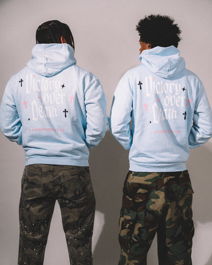 "I AM VICTORIOUS" Hoodie - Light Blue