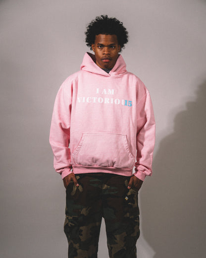 "I AM VICTORIOUS" Hoodie - Light Pink