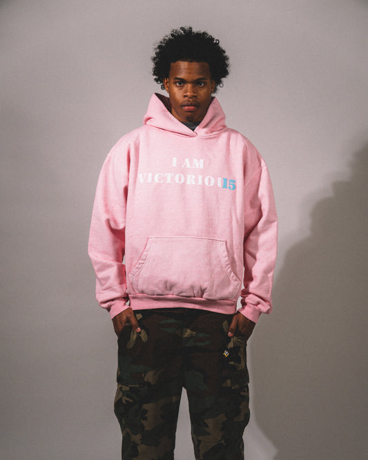 "I AM VICTORIOUS" Hoodie - Light Pink