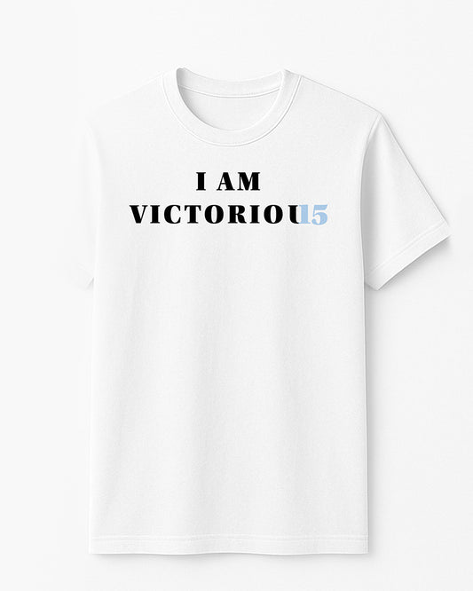 "I AM VICTORIOUS" Tee - White/Blue